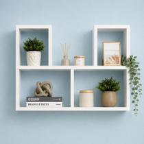 Nicho Prateleira Suspensa MDF Branco 60x70x15cm para Sala e Quarto Decorativo porta Enfeites Sinanue