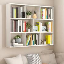 Nicho Prateleira Suspensa MDF Branco 90x90x18cm para Sala e Quarto sinanue Nicho Prateleira Suspensa MDF Branco 90x90x18cm para Sala e Quarto sinanue