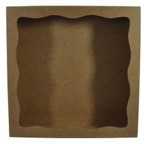 Nicho Quadrado Borda Ondulada 37x37x12 Mdf Madeira