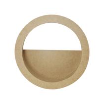 Nicho Redondo Decorativo Meio Vazado Tamanho G 37x37x12 Mdf Madeira Cru Nicho Redondo Decorativo Meio Vazado Tamanho G 37x37x12 Mdf Madeira Cru