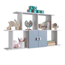 Nicho Retangular 2 Portas 230 Móveis Percasa Branco/Azul