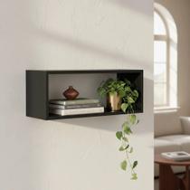 Nicho Retangular 50x25 Preto 15cm de Profundidade Sala Banheiro Cozinha Decorativo