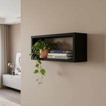 Nicho Retangular 50x25 Preto MDF Decoração Sala Quarto Cozinha Banheiro