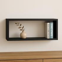 Nicho retangular 70x30x15 preto para sala escola decoração cozinha