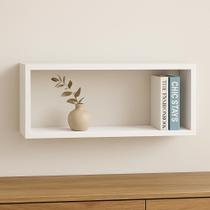 Nicho retangular 80x30x15 branco para quarto sala escola cozinha