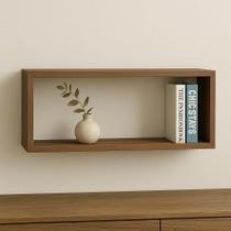 Nicho retangular 80x30x15 madeirado para sala escritório cozinha quarto