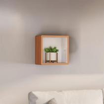 Nicho Retangular de Parede MDF 33cm Freijó/Off White