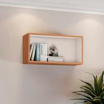 Nicho Retangular de Parede MDF 66cm Freijó/Off White