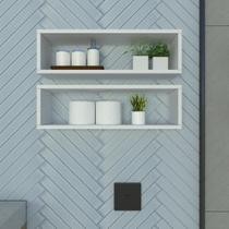 Nicho Retangular P15cm Minimalista Branco MDF Organizador Banheiro Lavanderia - Rufatto Decorações
