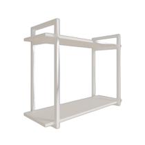 Nicho Sala Com Prateleira Dupla Branco Mdf 80Cm Base Branca Nicho Sala Com Prateleira Dupla Branco Mdf 80Cm Base Branca