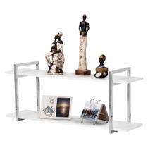 Nicho Sala e Quarto Cromado Com Prateleiras Branco 120cm Nicho Sala e Quarto Cromado Com Prateleiras Branco 120cm