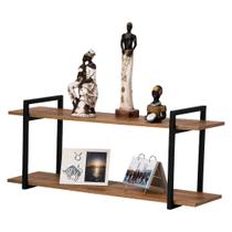 Nicho Sala e Quarto Preto Com Prateleiras Amadeirado 100cm