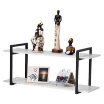 Nicho Sala e Quarto Preto Com Prateleiras Branco 100cm Nicho Sala e Quarto Preto Com Prateleiras Branco 100cm