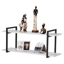 Nicho Sala e Quarto Preto Com Prateleiras Branco 100cm Nicho Sala e Quarto Preto Com Prateleiras Branco 100cm