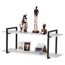 Nicho Sala e Quarto Preto Com Prateleiras Branco 60cm Nicho Sala e Quarto Preto Com Prateleiras Branco 60cm
