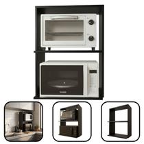 Nicho Suporte De Parede DUPLO Microondas Forno Preto 84x63x45cm Nicho Suporte De Parede DUPLO Microondas Forno Preto 84x63x45cm
