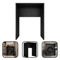 Nicho Suporte Decorativo Para Lava e Seca MDF Preto 97x69x64cm