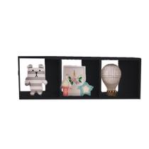 Nicho Triplo 90x30x20 Preto Em Mdf F031