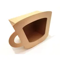 Nicho Xícara em MDF Cru Decoração para Parede, Cozinha ou Cantinho do Café