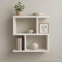 Nicho ZIG Estante Livros MDF Organizador Escritório Quarto Sala - BRANCO