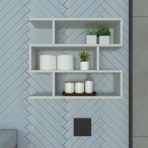 Nicho ZIG P15cm Minimalista Branco MDF Organizador Banheiro Lavanderia - Rufatto Decorações