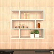 Nicho ZIG P15cm Minimalista Branco MDF Organizador Cozinha - Rufatto Decorações