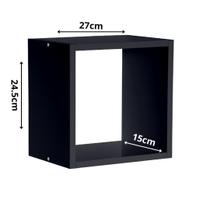 Nichos de Madeira Simples Preto 1,2x27x24,5x15cm