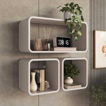 Nichos de Parede 3 Peças Retangular e Quadrado com Cantos Arredondados