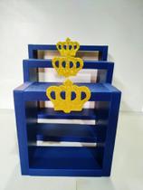 Nichos decorativos com 3 pçs azul marinho coroa dourada