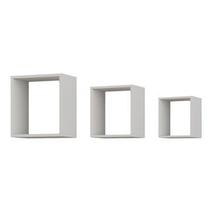 Nichos quadrados Brancos Decorativos de Parede - kit com 3 Quarto Infantil e Bebe, Trio Nichos Decorativos. MDF branco