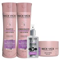 NICK VICK Liso Extr Shampoo Cond Máscara e Fluido Acelerador