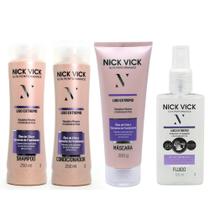 NICK VICK Liso Extr Shampoo Cond Máscara e Fluido Acelerador - Nick & Vick