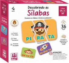 Nig Brinquedos Jogo Educativo Madeira Be a Bá Descobrindo as Sílabas 36 Peças