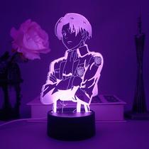 Night Light 3D Attack on Titans Levi Eren Mikasa para crianças