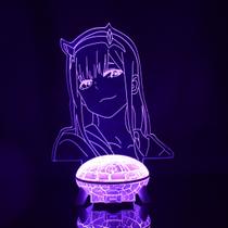 Night Light Anime Zero Two 3D com controle remoto de 7 cores Night Light Anime Zero Two 3D com controle remoto de 7 cores