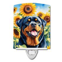 Night Light Caroline's Treasures Rottweiler em girassóis