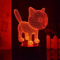 Night Light Cartoon Anime Pet Cat Acrylic 3D com controle remoto