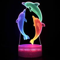 Night Light Mermaid-Dolphin Anime Tricolor 3D LED Touch Rem Night Light Mermaid-Dolphin Anime Tricolor 3D LED Touch Rem