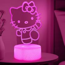 Night Light sunduck Pink Kawaii Kitty 3D com controle com fio Night Light sunduck Pink Kawaii Kitty 3D com controle com fio