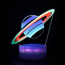 Night Light Universes Saturns 3D LED que muda de cor para crianças
