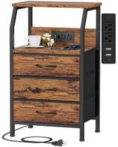 Night Stand Furnulem com estação de carregamento, portas USB e tomada Night Stand Furnulem com estação de carregamento, portas USB e tomada