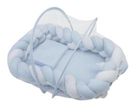 Ninho Baby Joy com Trança Azul e Branco - Conforto e Segurança para Bebês