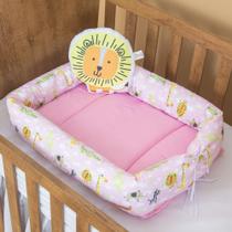 Ninho Baby Multiúso Para Berço Super Fofinho Confortável Safari Rosa + Almofada Temática Ninho Baby Multiúso Para Berço Super Fofinho Confortável Safari Rosa + Almofada Temática
