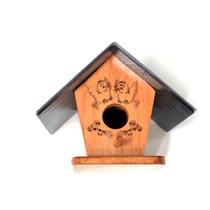 Ninho Casinha Pássaro Gravado Laser Telhado Policarbonato