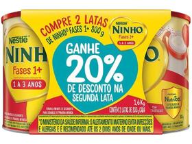 Ninho Fases 1+ Fórmula Infantil 2 Latas 800g cada + 20% Desconto na Segunda Lata