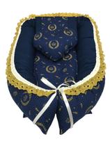 Ninho Para Bebê Coroa Dourada/ Azul Marinho - Lika Baby