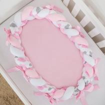Ninho para Bebê Trança Gota de Amor Rosa 3 Peças Ninho para Bebê Trança Gota de Amor Rosa 3 Peças