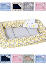 Ninho quadrado Redutor de berço 75cm x 55cm almofada estampada protetor portatil