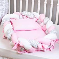 Ninho Redutor Berço Trança Menino Menina 4 Peças