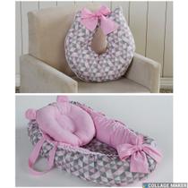 Ninho redutor de bebê + almofada p/ amamentação 100 algodão